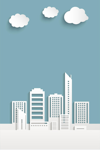 白云镂空建筑城市生活大厦都市高层公寓矢量图